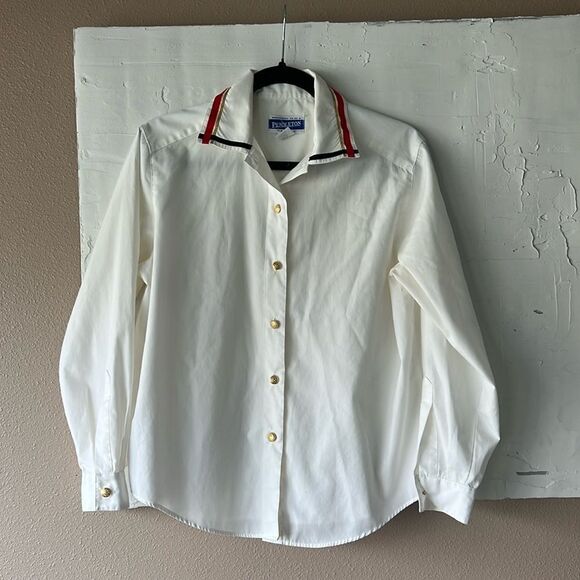 White Pendelton Button Down Blouse Size Small in Almost Perfect - Picture 1 of 5